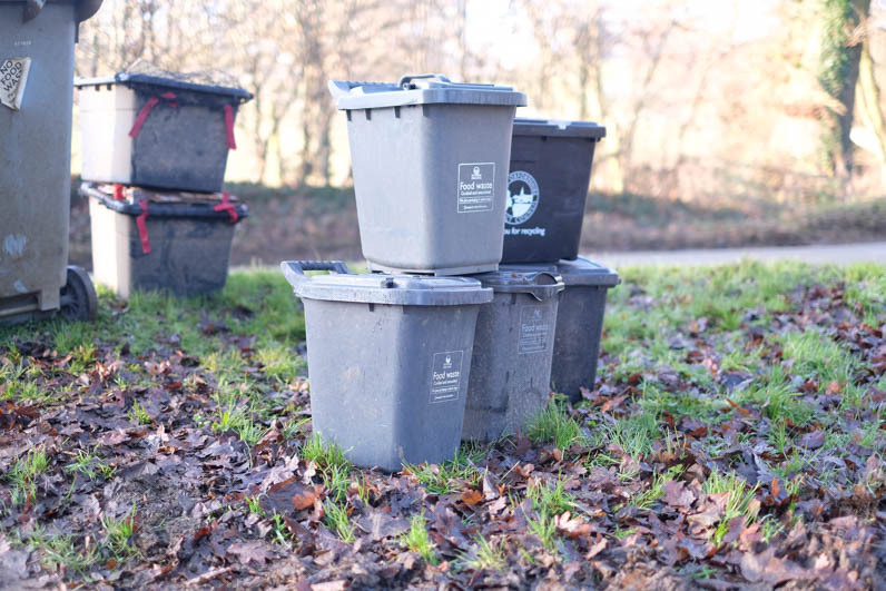 Local authority food waste collection bins