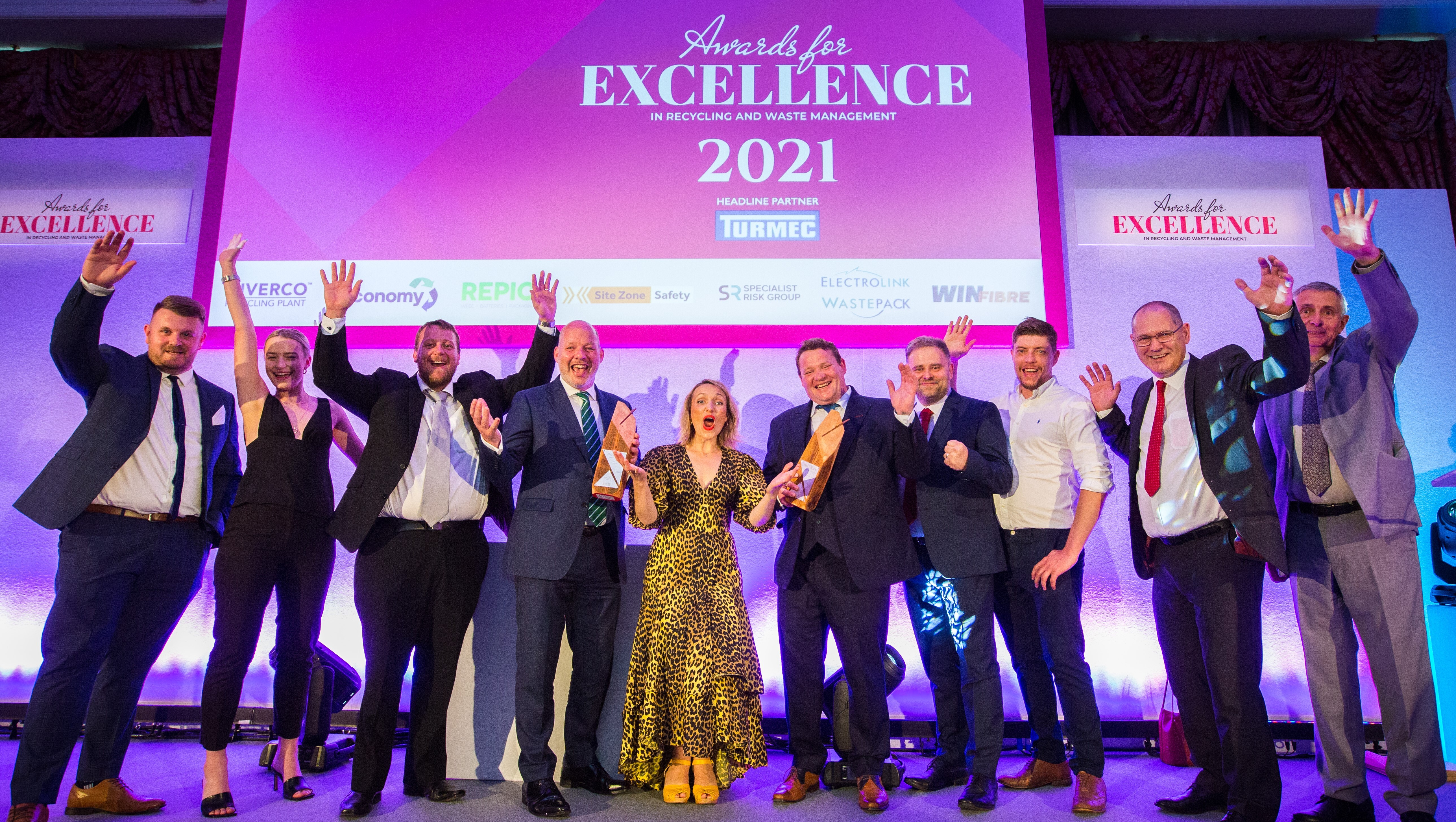 The entire STGP team receive the award for Recycling Business of the Year - Awards for Excellence 2021
