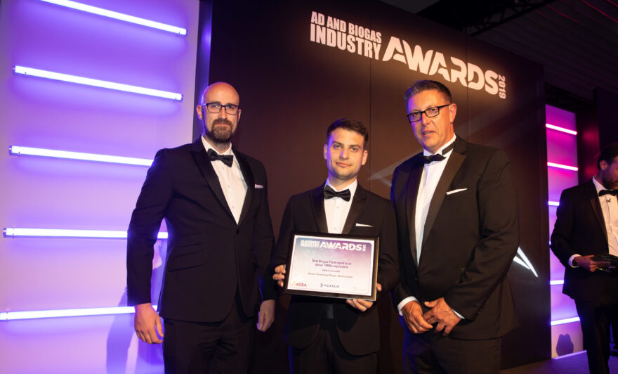 Severn Trent Green Power North London AD Facility operations team collect highly commended award at AD & Biogas awards 2019