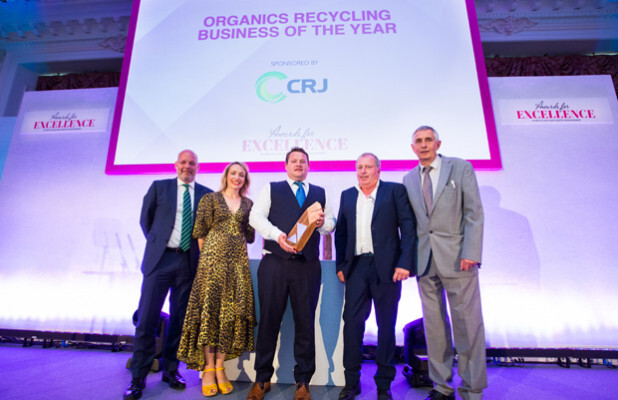 Neil Pollington and Simon Bussell collect the award for Organics Recycling Business of the Year - Awards for Excellence 2021